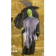 Gemmy Evil Witch with Broom Indoor Animated Halloween Prop 6.3' Tall