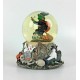 Vintage Halloween Musical Snow Globe Witch Pumpkin Ghosts Skull Decor Gift Video