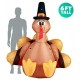 Turkey with Pilgrim Hat Inflatable 6ft Thanksgiving Turkey with Pilgrim Hat Inf