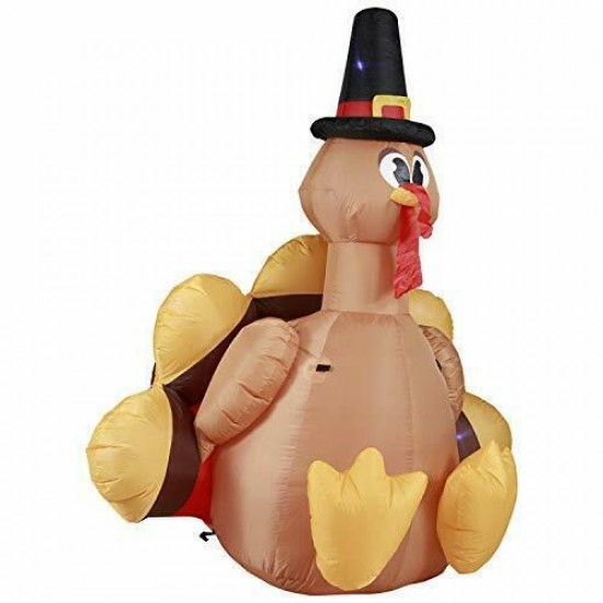 Turkey with Pilgrim Hat Inflatable 6ft Thanksgiving Turkey with Pilgrim Hat Inf