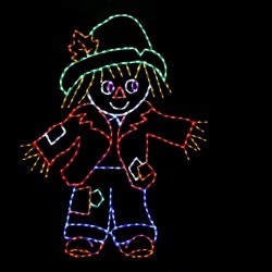 Scarecrow LED Light Display Halloween Fall metal wireframe outdoor decoration