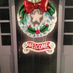 Vintage Lighted Christmas Wreath Silica Wall Door Hanging LED Color Changing