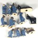 Vintage Duangkamol Nativity Celadon Blue 12 Pieces