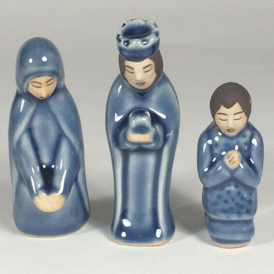 Vintage Duangkamol Nativity Celadon Blue 12 Pieces