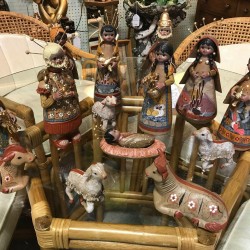 15PC LARGE 12” HANDMADE MEXICAN POTTERY NATIVITY MANGER TONALA