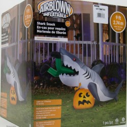 Halloween Gemmy 9 ft Animated Shark Snack Airblown Inflatable NIB