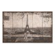 Old Fashioned Postcard Wall Art White Paris Cityscape Eiffel Tower Decor 56000