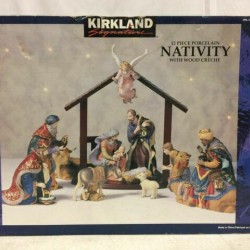 RARE Kirkland Signature 13 PC Porcelain Nativity Set 75177