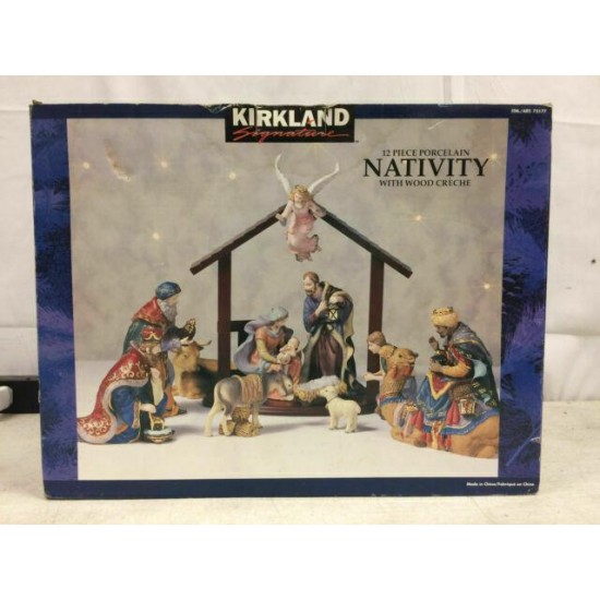 RARE Kirkland Signature 13 PC Porcelain Nativity Set 75177