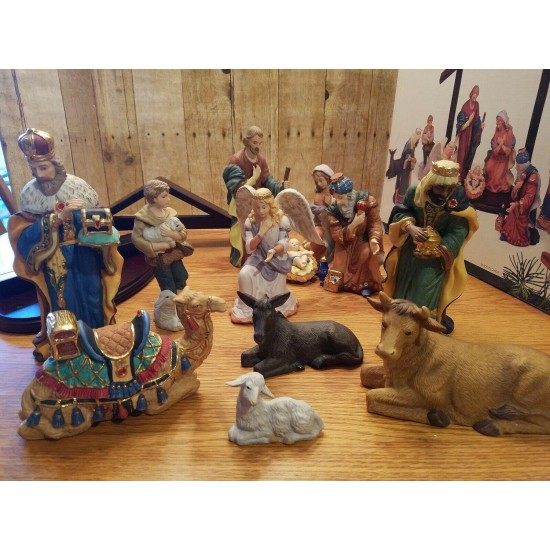 RARE Kirkland Signature 13 PC Porcelain Nativity Set 75177