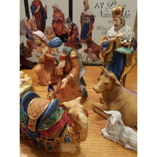 RARE Kirkland Signature 13 PC Porcelain Nativity Set 75177