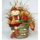 CENTERPIECE FALL BASKET SCARECROW FLOWER LARGE ARRANGEMENT AUTUMN THANKSGIVING