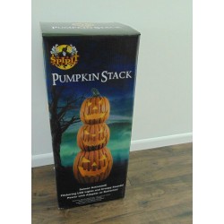 2.5 ft Halloween Animated Light Up Eerie Laughing Pumpkin Stack Trio BN VIDEO