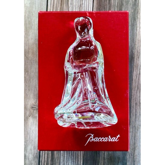 BACCARAT Nativity Scene Mary Kneeling NIB Perfect Signed French Crystal 6