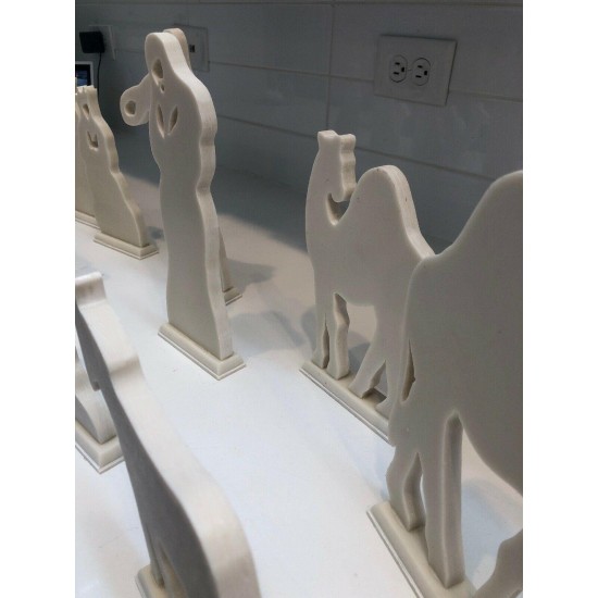 White Nativity Set  Modern Large Gorgeous Laser Cut 13 Figures Contemporary