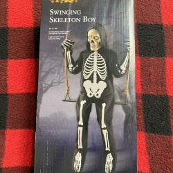 Spooky Swinging Skeleton Boy Halloween Decoration