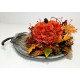 METAL PUMPKIN TRAY LARGE CENTERPIECE FALL HARVEST THANKSGIVING ARRANGEMENT NEW