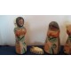 Mexico Hand Painted Pottery Nativity Set 11 Pieces Excellent Condition.