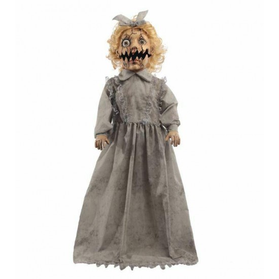 2.9 Foot Tall Creepy Talking Orphan Doll Scary Animatronic Halloween Decoration