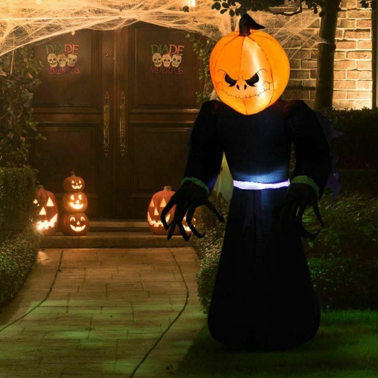 Halloween Pumpkin Reaper Lighted Yard Decoration Inflatable Outdoor Scary Large