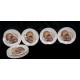 Pottery Barn~Set/8 Watercolor TURKEY Appetizer Salad PLATES Thanksgiving NEW