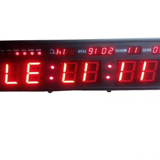 Large Digital Led Wall Modern Clock Timer with Calendar Temperature for Living R