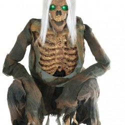 3Ft ANIMATED CROUCHING BONES Zombie Growl Lighted Halloween Prop