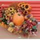 HUGE 3FT Fall HARVEST Pumpkin Floral DISPLAY Basket Thanksgiving HALLOWEEN