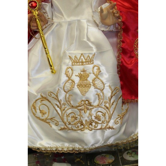 Niño Dios con Vestido Niño Dios Sagrado Corazon y Silla