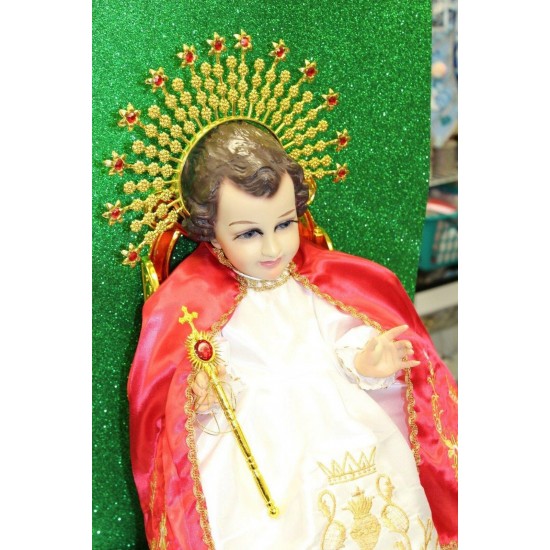 Niño Dios con Vestido Niño Dios Sagrado Corazon y Silla