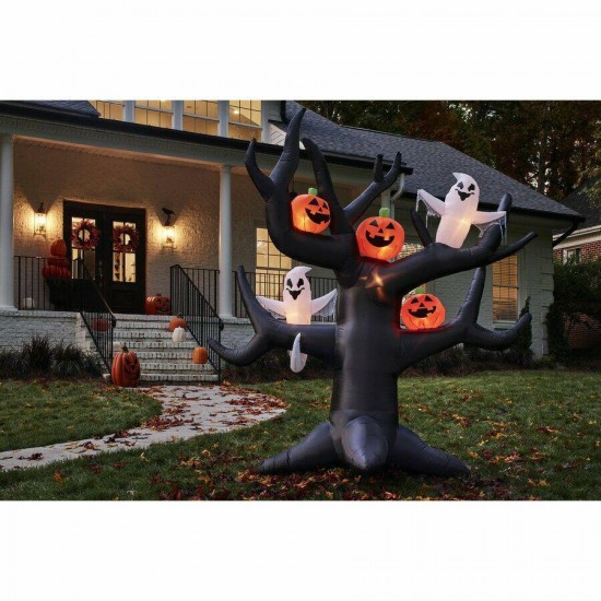 Lighted Inflatable Tree w/ Pumpkins 8.5-ft x 8.2-ft Outdoor Yard Halloween Decor