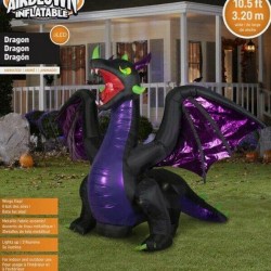 NEW - Gemmy 10.5' Ft (Wide) Inflatable Animated Dragon Moving Wings (Hallloween)