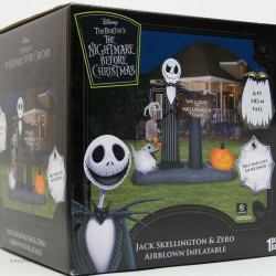 Gemmy Corp Nightmare Before Christmas 6ft Jack Skellington & Zero Welcome to