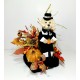 THANKSGIVING PILGRIM DOG CENTERPIECE FALL COLORS AUTUMN FLORAL ARRANGEMENT NEW