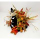 THANKSGIVING PILGRIM DOG CENTERPIECE FALL COLORS AUTUMN FLORAL ARRANGEMENT NEW