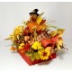 LARGE THANKSGIVING TURKEY CENTERPIECE FALL COLORS AUTUMN FLORAL ARRANGEMENT NEW