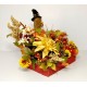 LARGE THANKSGIVING TURKEY CENTERPIECE FALL COLORS AUTUMN FLORAL ARRANGEMENT NEW