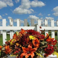 Thanksgiving Autumn Silk Flower Arrangement Country Centerpiece Dining Table