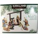 Kirkland Signature 13 pc piece Porcelain Nativity Set Wood Creche Complete w Box