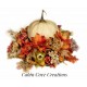 Fall White Pumpkin Floral Arrangement, Fall Dining Centerpiece, Burlap