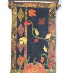 Fall Wall Hanging, Quilted Autumn Wall Decor, Falling Leaves/Pumpkin