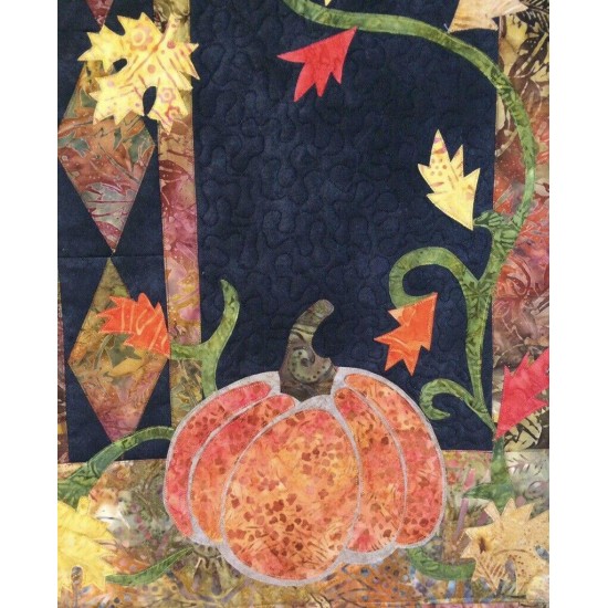 Fall Wall Hanging, Quilted Autumn Wall Decor, Falling Leaves/Pumpkin