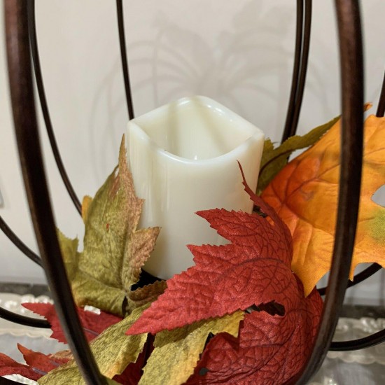 New HomeGoods Pumpkin Lantern With LED CANDLE