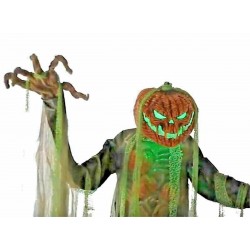 Huge 7-Ft ANIMATED ROOT OF EVIL Pumpkin Head Scarecrow Halloween Prop Decoration