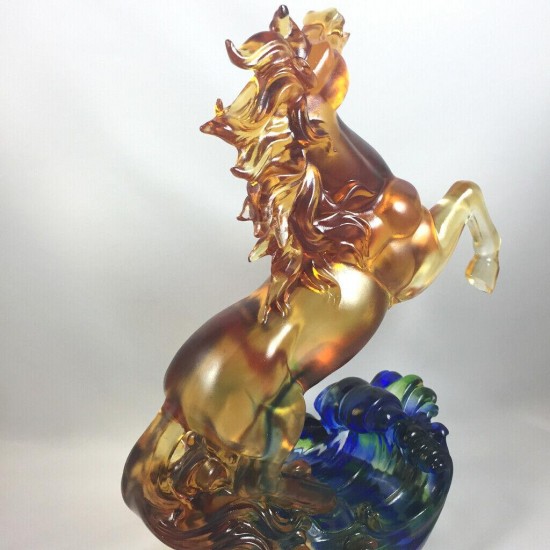 Amore Jewell Soaring Standing Horse Success, Liuli Crystal Glass ONLY ONE left