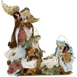 Mark Roberts 2020 Collection Praying Angel Nativity, Brown/White Figurine