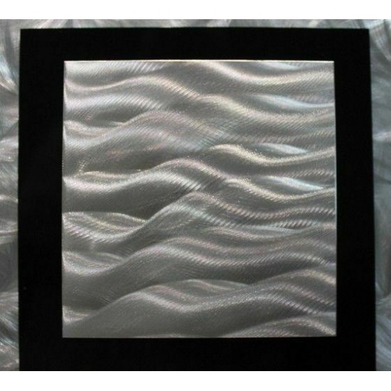 ULTRA MODERN ART Metal Wall Art Silver Black Accent Decor 4 Panels Jon Allen