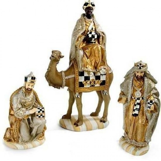 Mackenzie Childs 3 Piece 3 Kings Nativity 1ST Qual BNIB Authentic