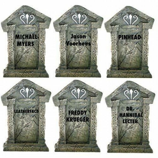 Serial Killer Tombstones - Halloween Yard Decoration - Set of 6, 21.3 inches x