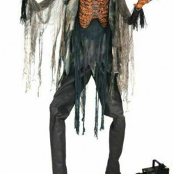 Morris Costumes Halloween Scorched Scarecrow with Fog Machine 7 ft.